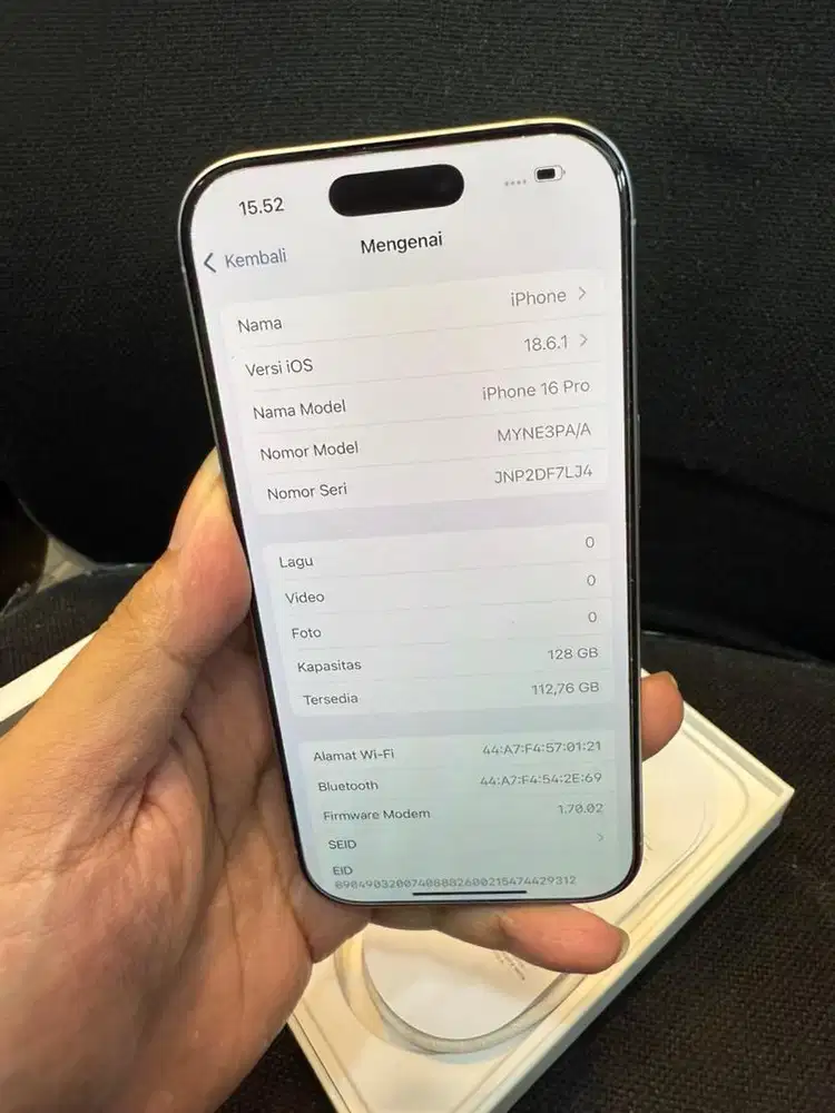 Iphone 16 pro 128gb white titanium garansi panjang