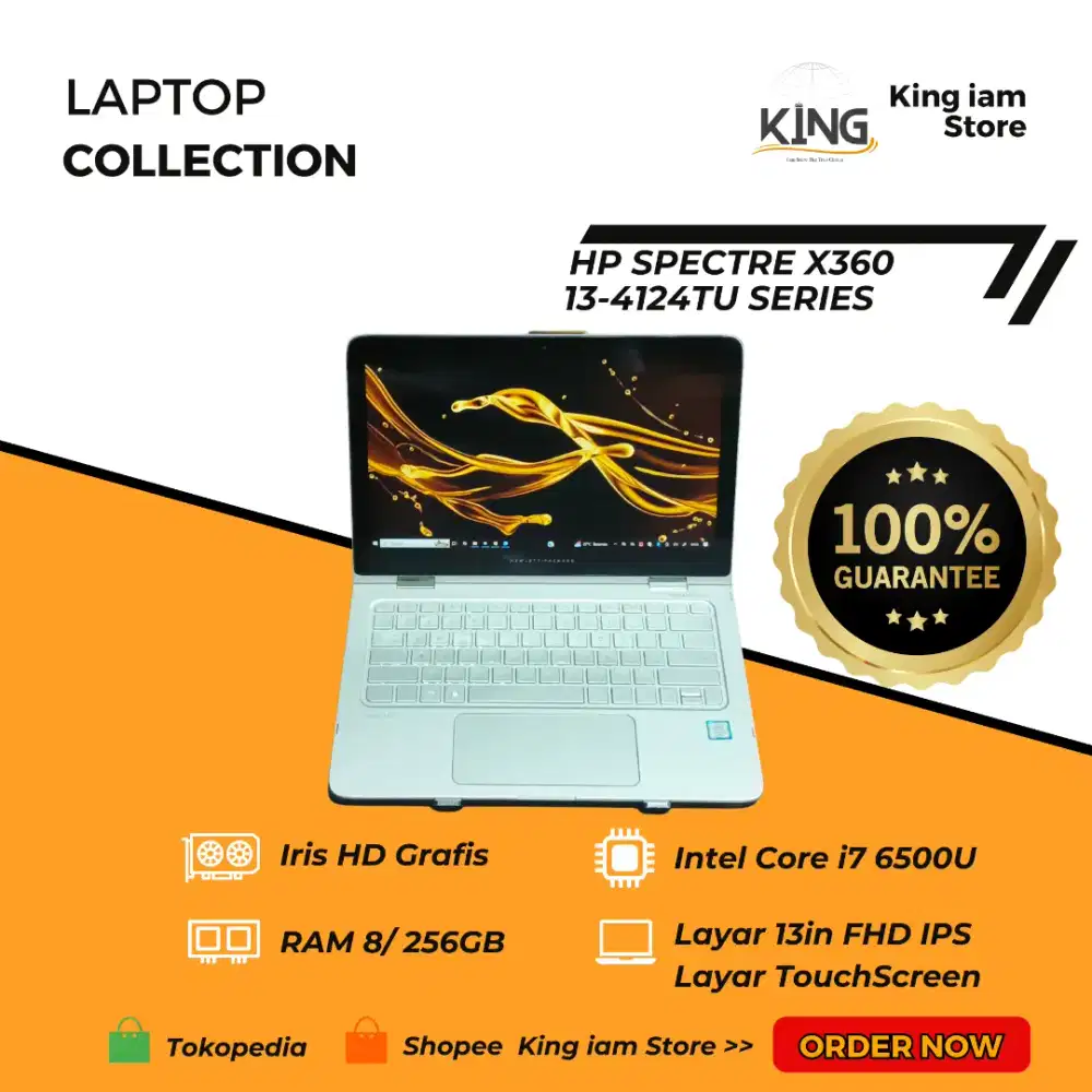 Laptop HP Spectre 13 x360 Intel Core i7 6500U 8/256GB Layar 13in FHD