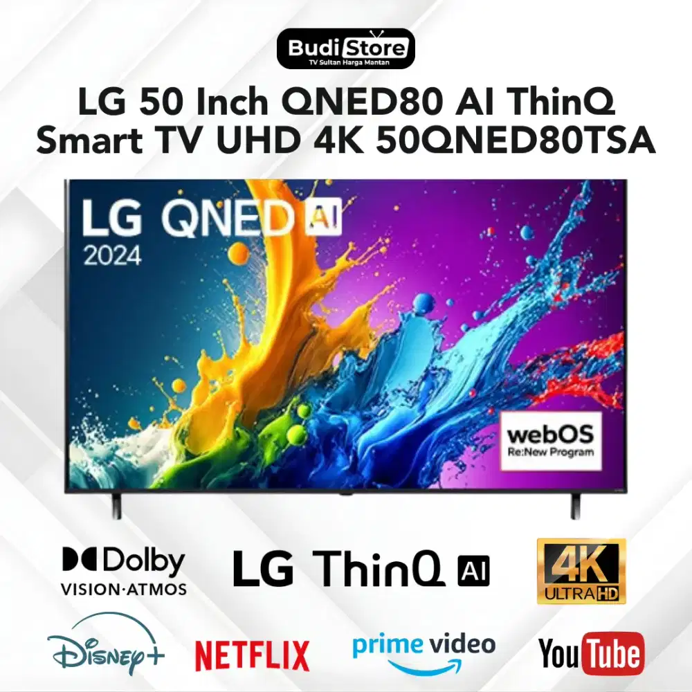 LG 50 Inch QNED 4K UHD Smart TV AI ThinQ 50QNED80TSA