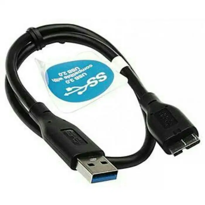 Kabel Data Hardisk External USB 3.0 High Quality Warna Hitam Original