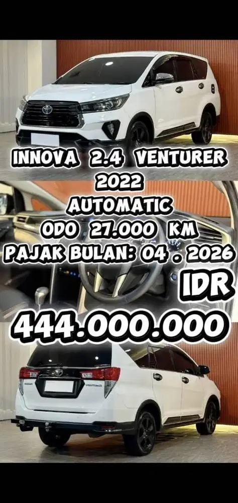 [ ODO 27.000 KM ] INNOVA 2.4 VENTURER DIESEL AT 2022 SIAP PAKAI