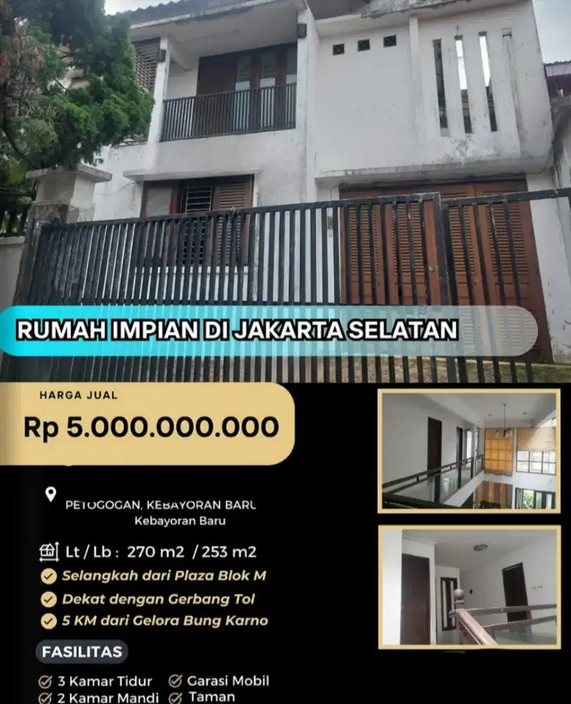 Rumah Jalan Raya Petogogan Kebayoran Baru