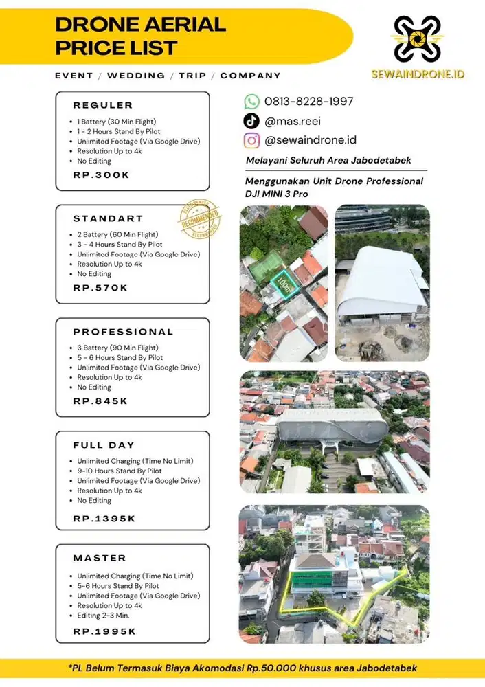 Sewa Jasa Drone Dengan Pilot - Professional Murah Jabodetabek