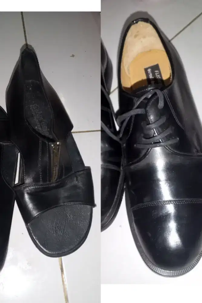 Sepatu pantofel 41 + sepatu sandal 42 ambil semua 125rb net