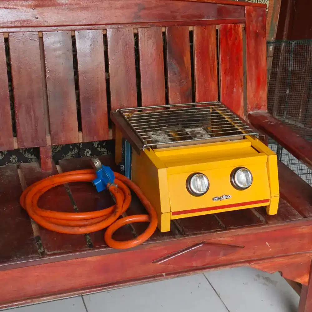 Kompor panggang 2 tungku stainless NIKO