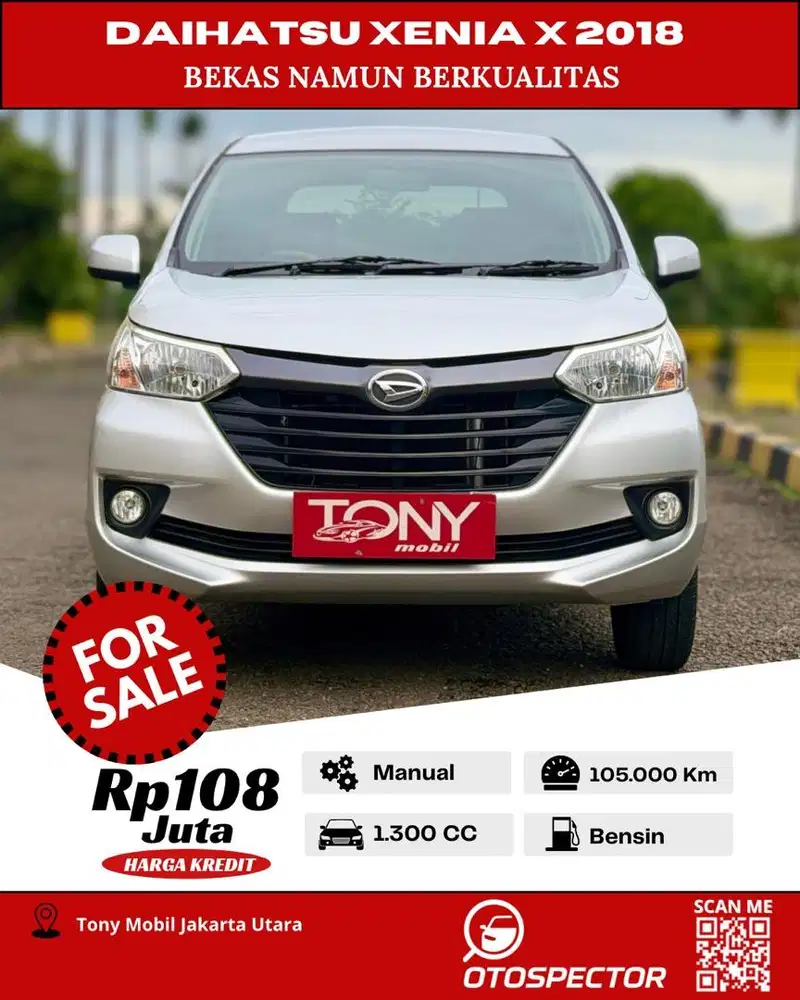 #Tony Mobil# Daihatsu Xenia 1.3 X Manual 2018 Silver