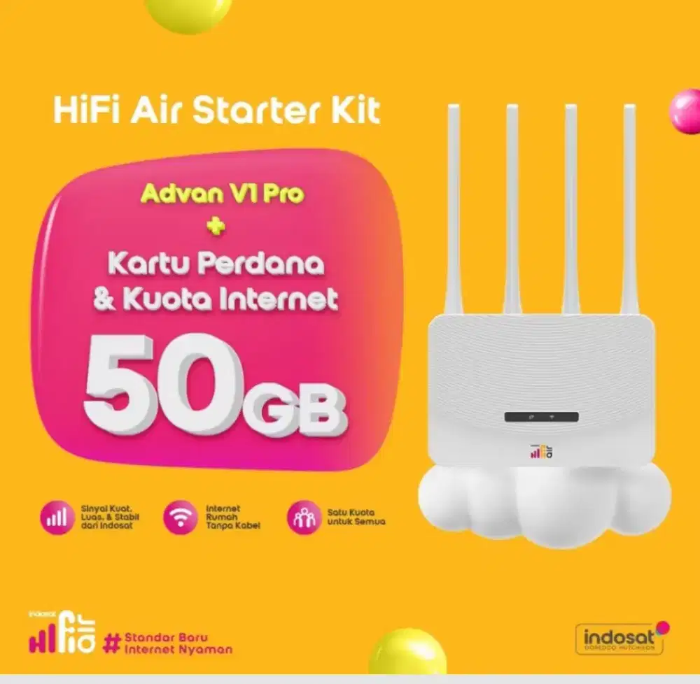 Router Indosat HiFi Air Advan Wifi Modem 4G LTE 50Gb