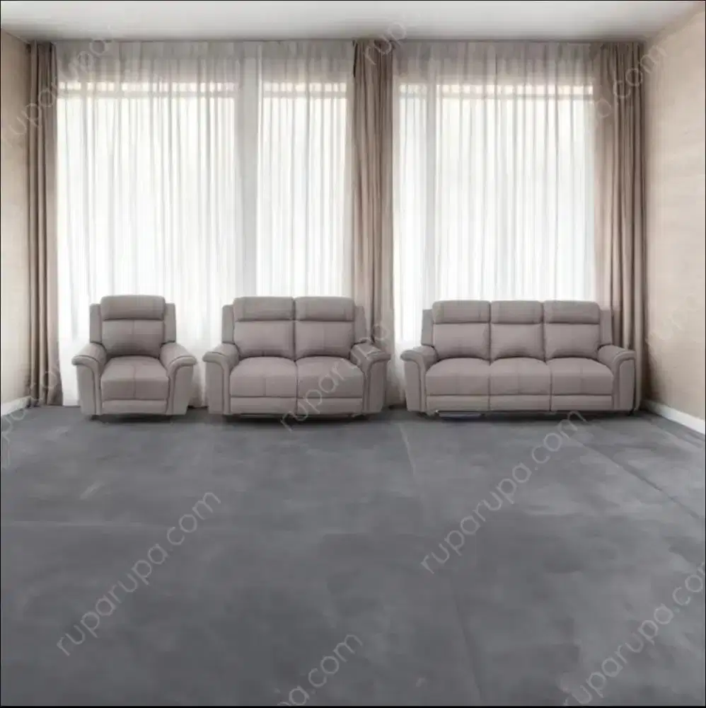 LORIAN SET SOFA RECLINER GABRIC (1+2+3S) - BROWN