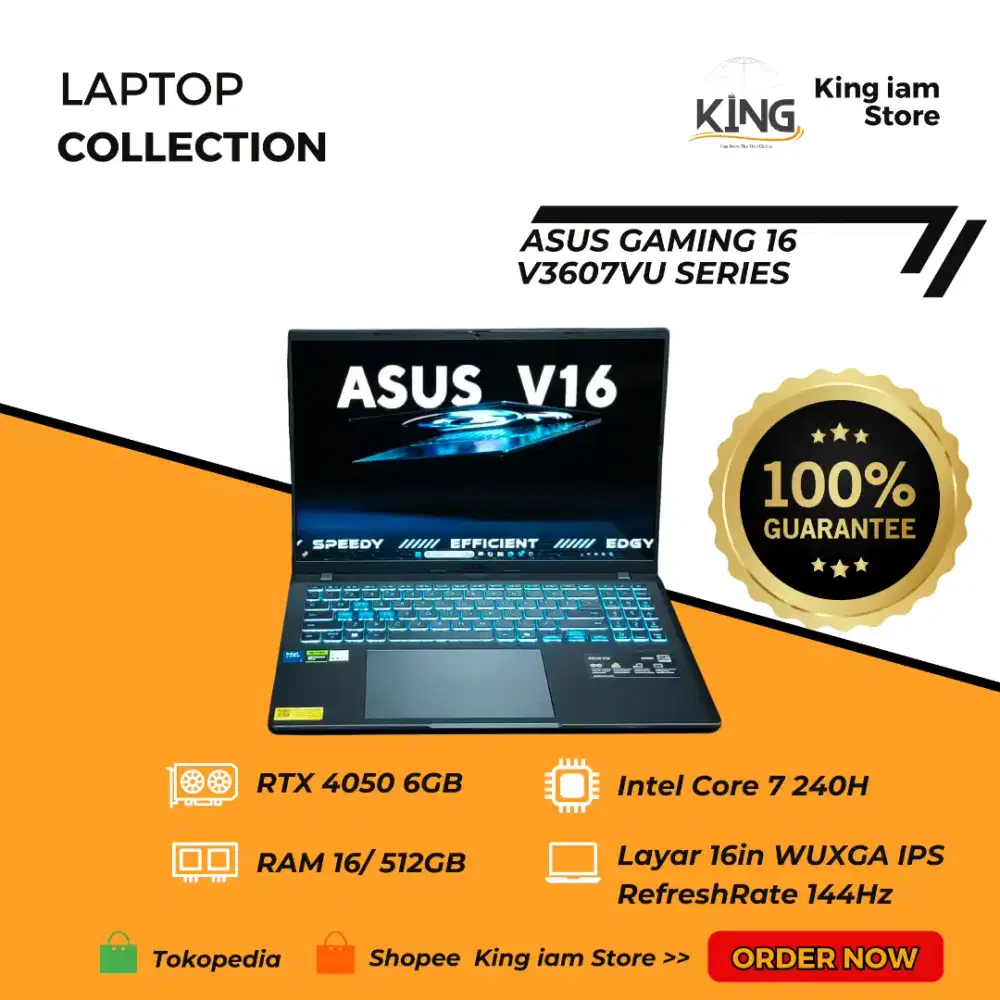 ASUS V16 V3607VU Core 7 240H RTX 4050 16/512GB SSD 16in WUXGA 144Hz