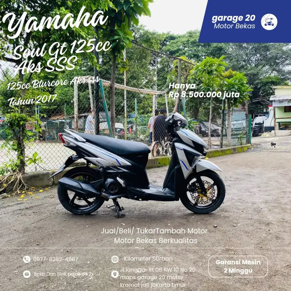 Yamaha Soul Gt 125cc Aks SSS Bluecore Fi Tahun 2017 pajak Off