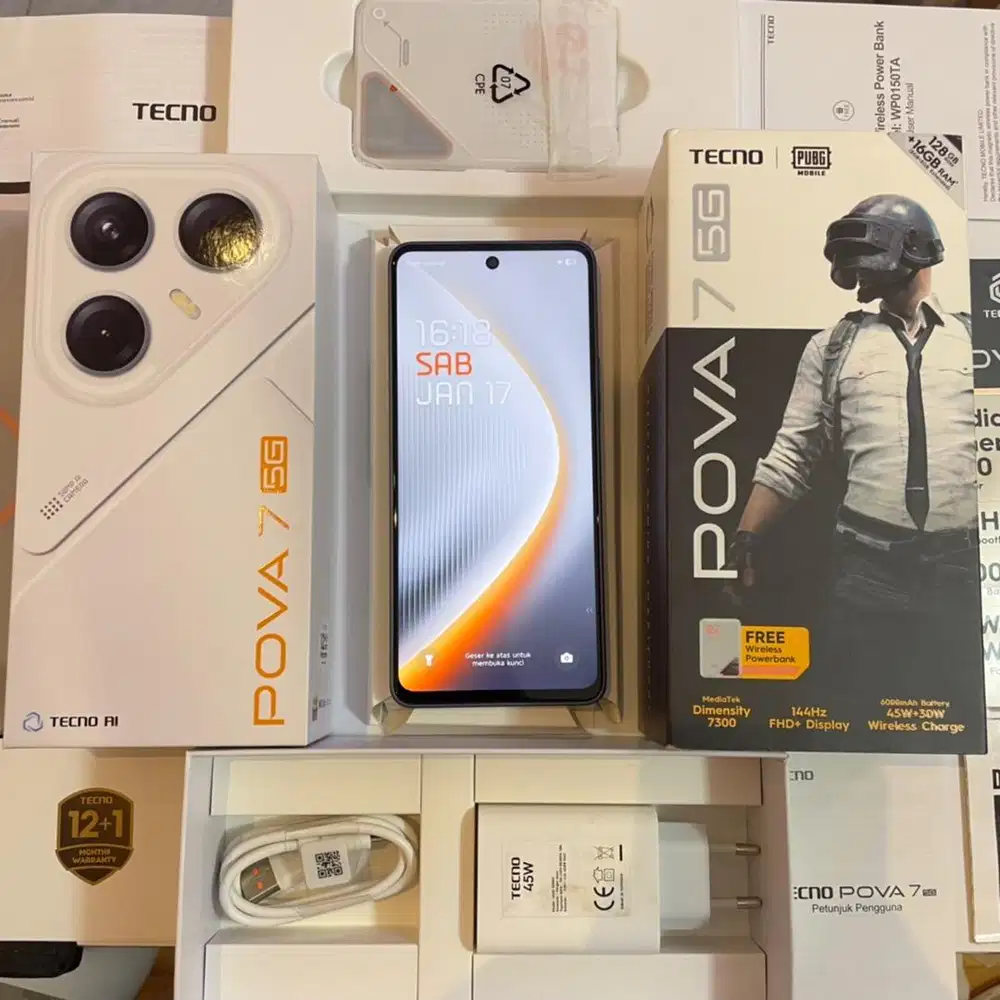 Tecno Pova 7 5G Geek Black 8/128 Garansi Resmi Indonesia 27 Juli 2026
