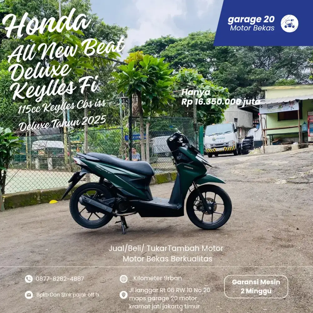 Honda Beat New 110cc Deluxe Keylles cbs iss Tahun 2025 Pajak Off