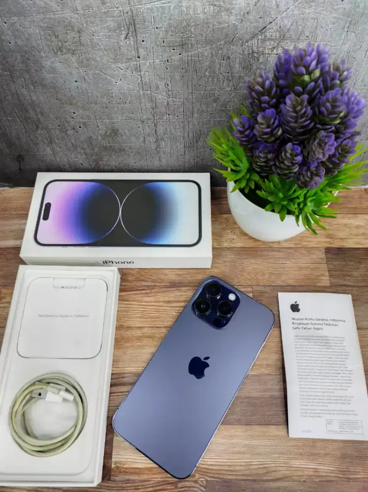 Iphone 14 pro max 256 gb purple mulus full original garansi resmi iBox