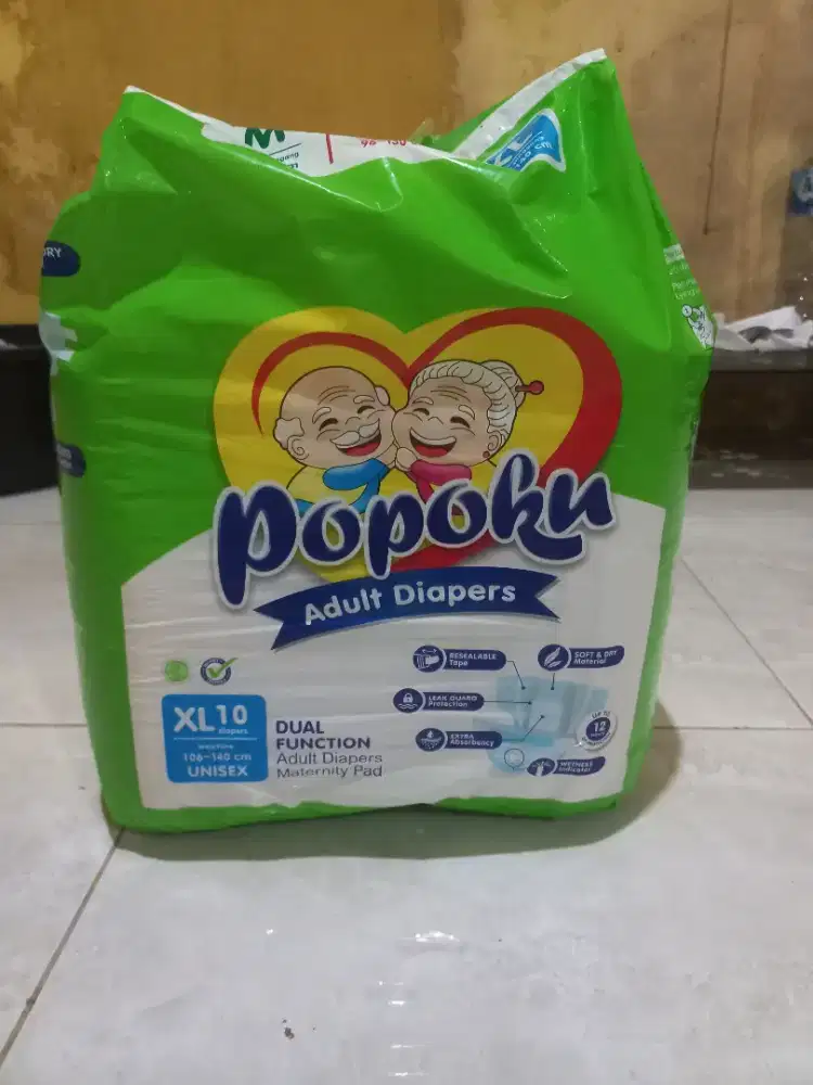 Popok dewasa merek popoku ukuran XLisi 10 pcs