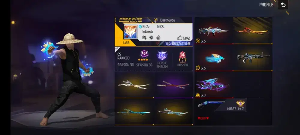 Unchek akun free fire murah