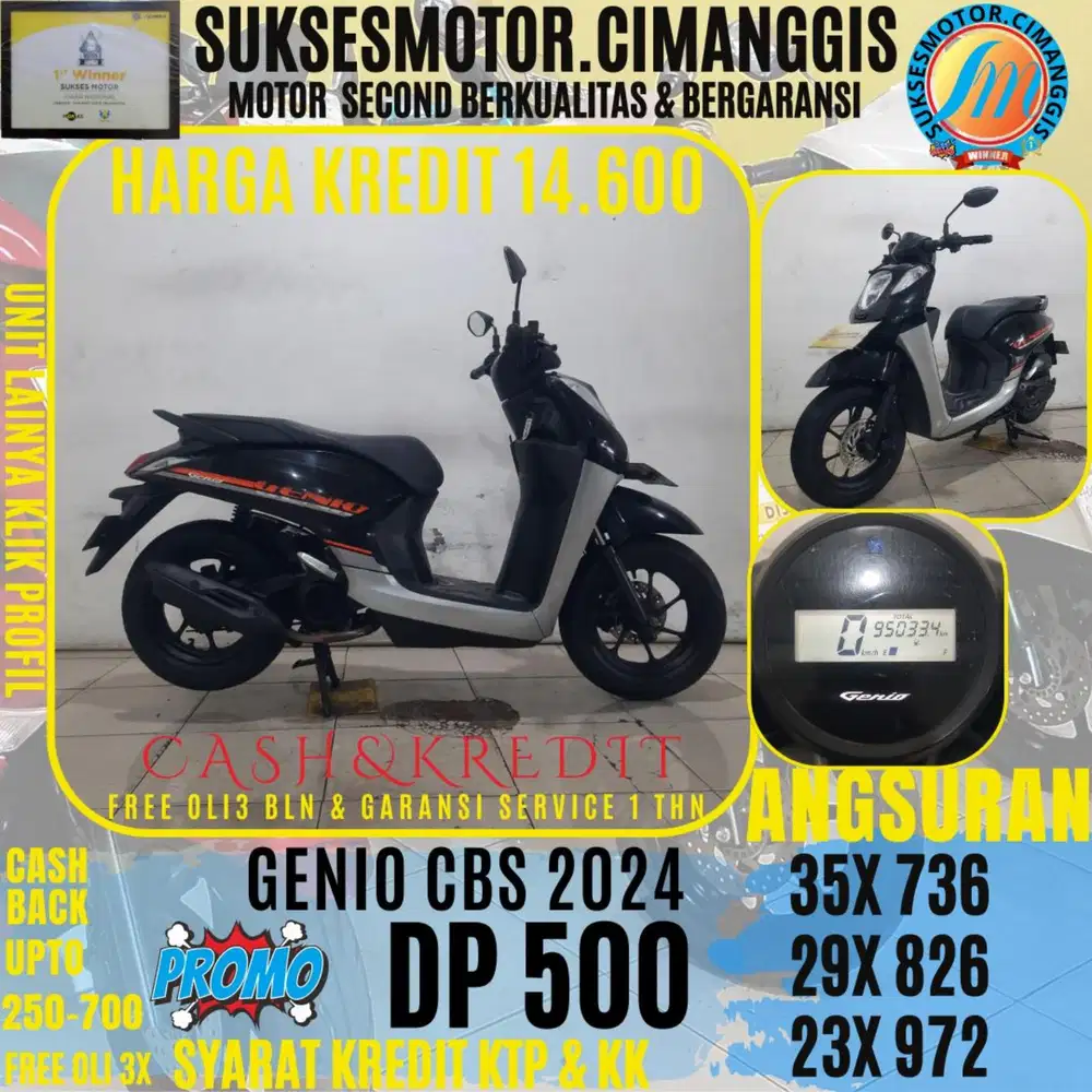 DP 500 GENIO CBS TERMURAH CASHBACK UPTO 700RBU FREE OLI3BLN