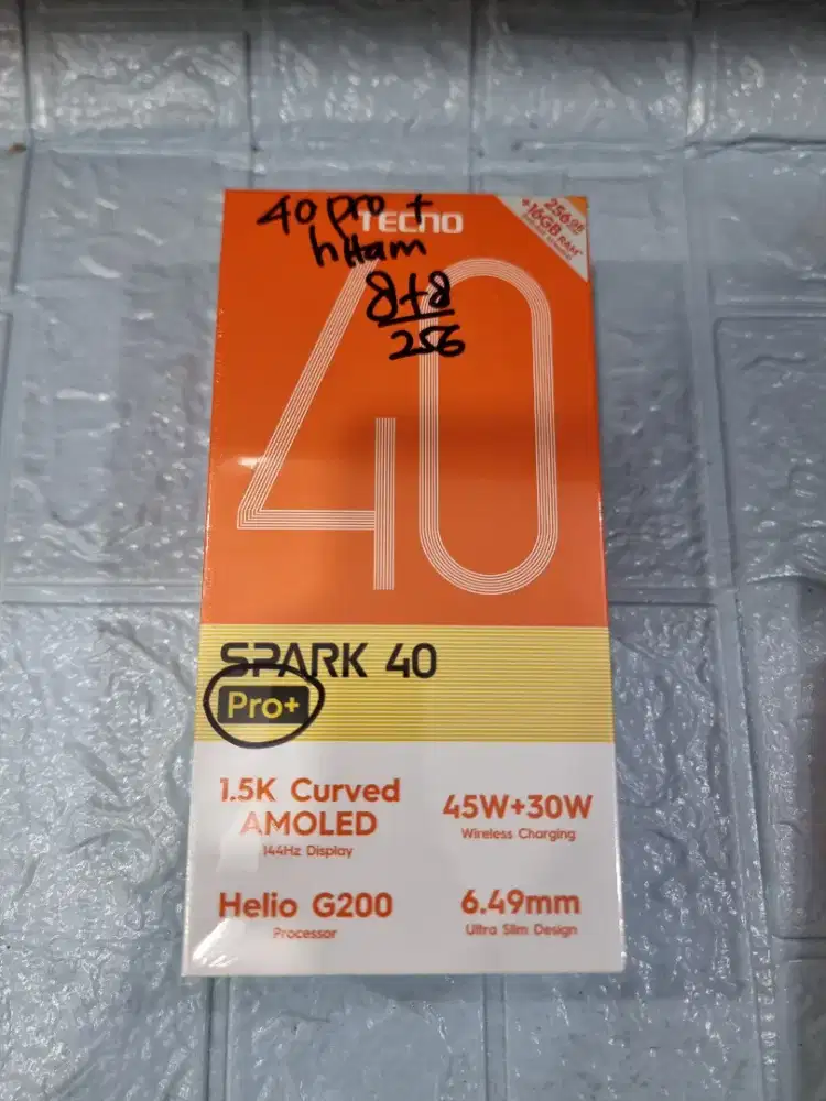 TECNO SPARK 40 PRO+ 8/256CURVE (LAYAR MELENGKUNG) BARU GARANSI RESMI