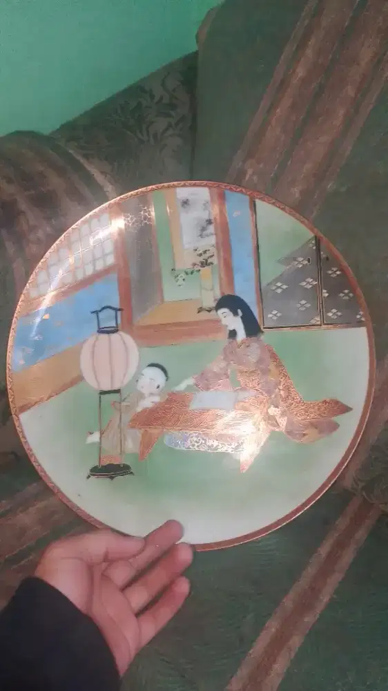 Piring Hias Antik Jepang Kutani-Yaki