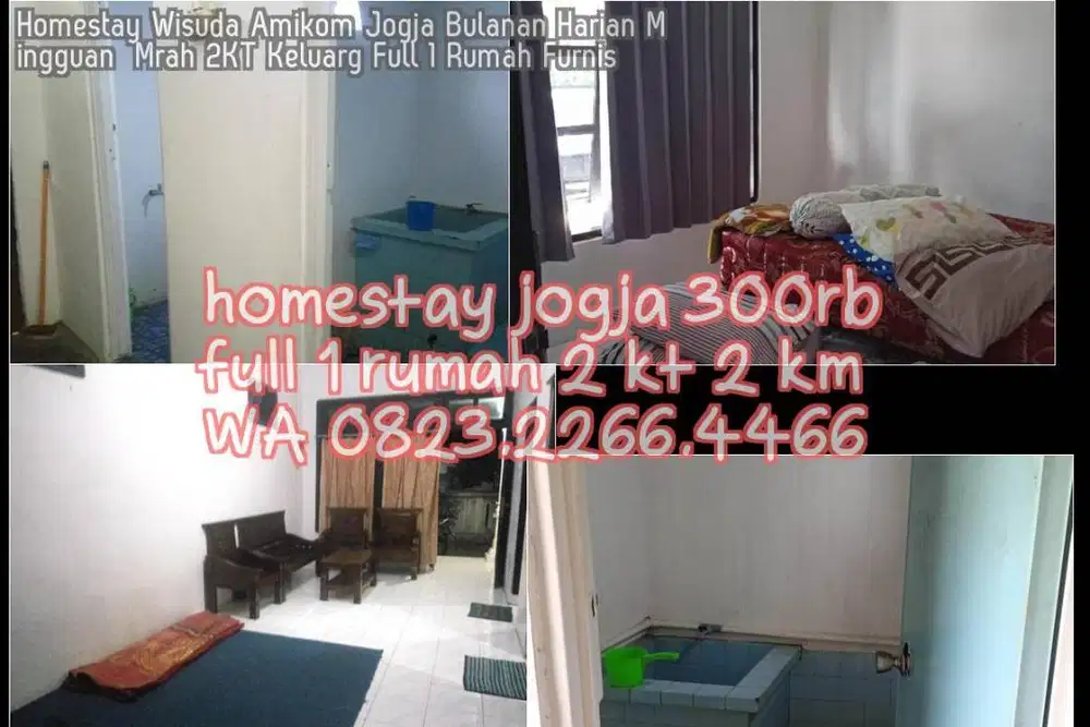 Homestay Wisuda Amikom Jogja Bulanan Harian Mingguan  Mrah 2KT Keluarg