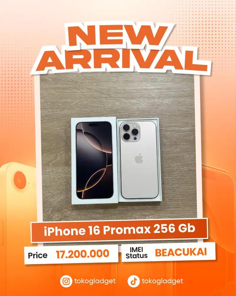 iPhone 16 Promax 256 Gb ex BEACUKAI RESMI