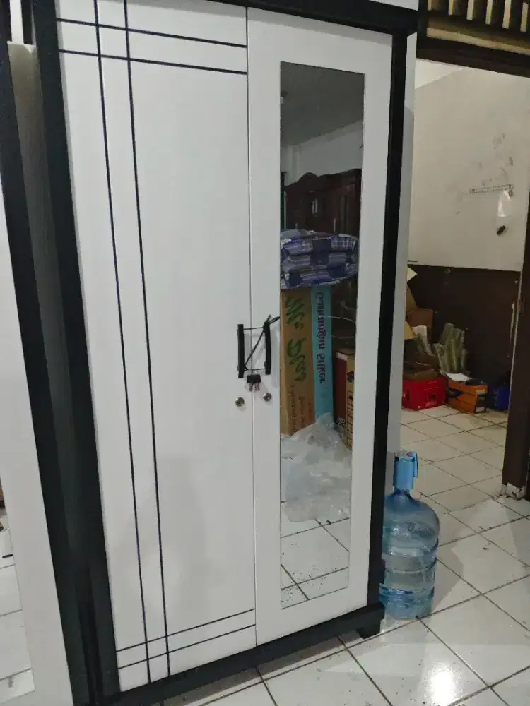 Lemari Pakaian Baju 2 Kayu Blokteak Termurah Free Ongkir