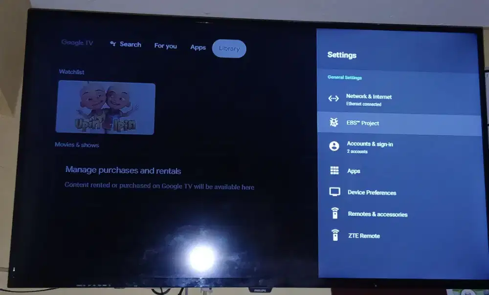 Dijual TV Android Philips 55inci 4K Ultra HD - Smart System Android TV
