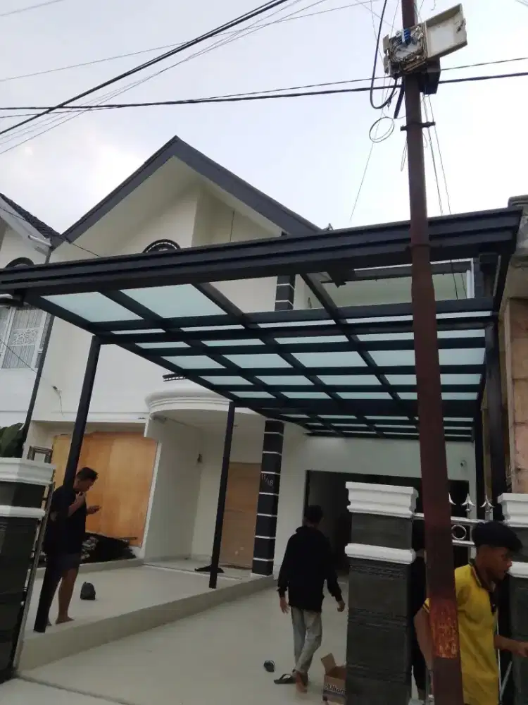 Kanopi atap kaca tempred glass