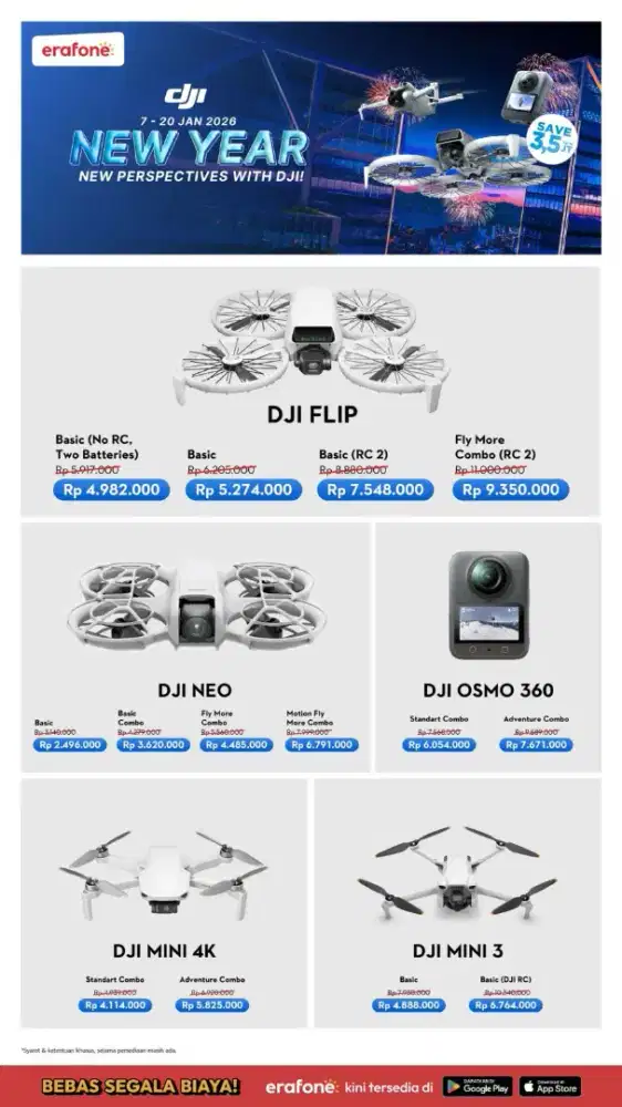 Ready drone dji dan perangkat tambahan nya, stok terbatas mari diserbu