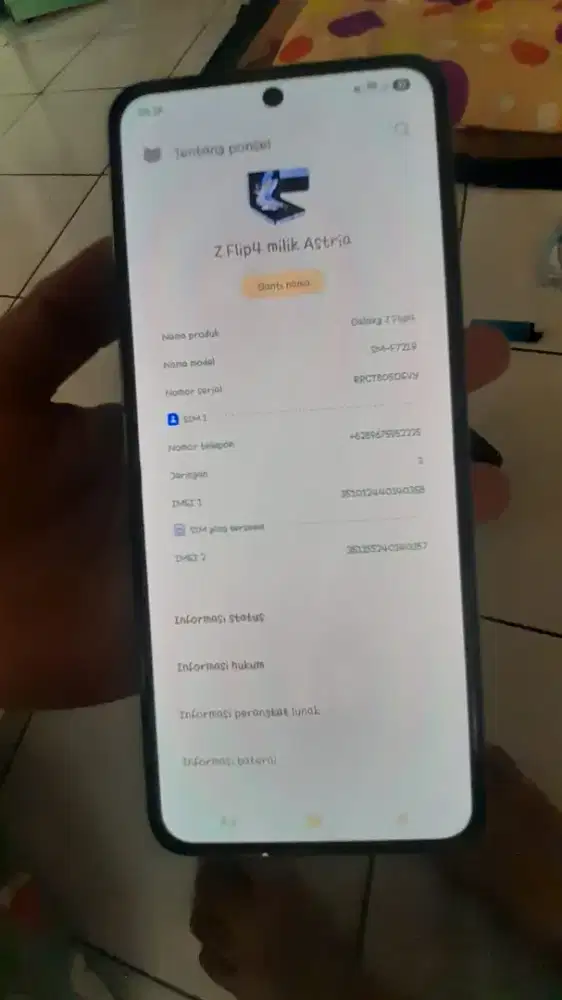 Samsung Z Flip4 Fullset nominus Ram8/256GB