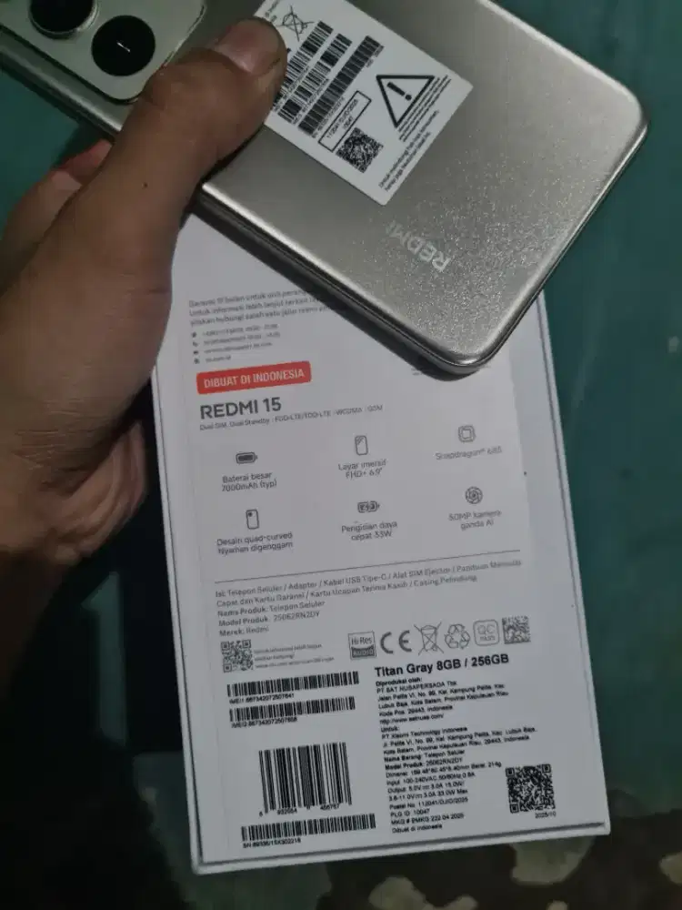 Redmi 15 ram 8+8 rom 256 gb baru buka dus