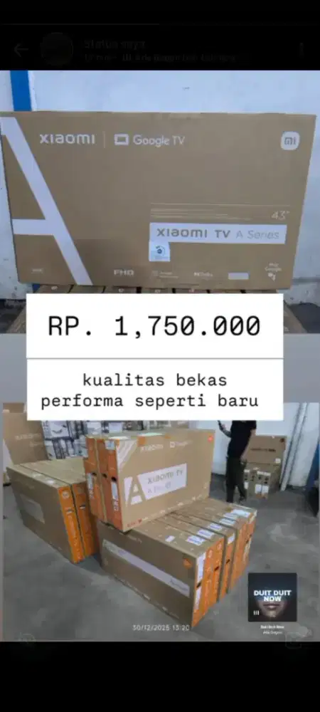 Smart TV merek xiomi 43 inc barang bekas kwalitas baru dan Oke banget