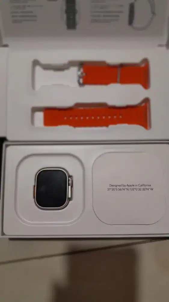 Apple Watch Ultra 2 Titanium Case Orange Ocean Strap 49mm [Brand New]
