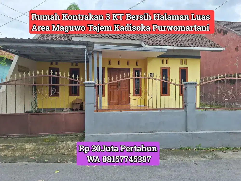 Rumah Kontrakan Halaman Luas Tajem Maguwo Bisa Parkir 6 Mobil
