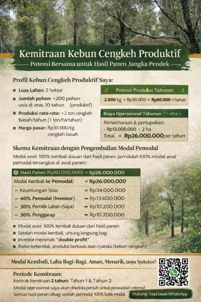 Kemitraan Kebun Cengkeh Produktif – Modal Balik Dulu, Untung Bagi-Bagi