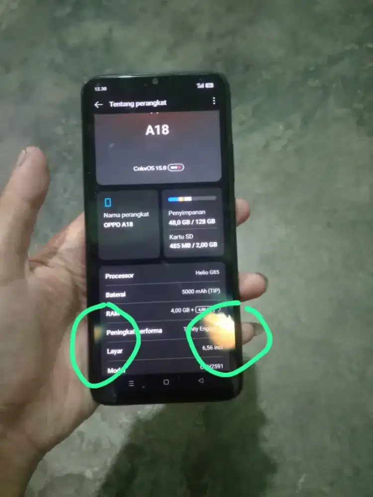 Oppo A 18 ram 4+4/128