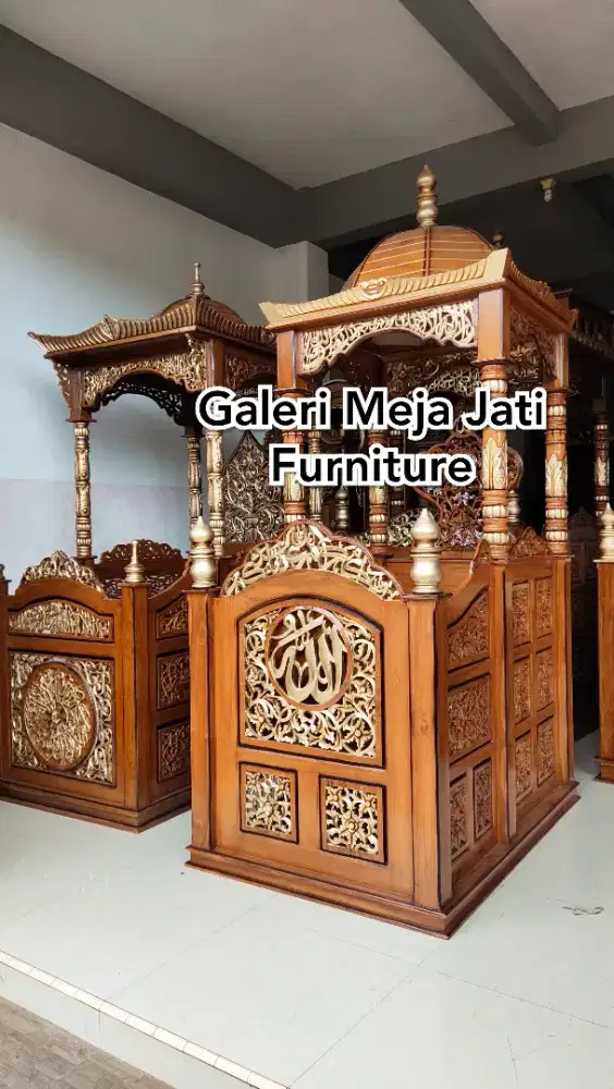 mimbar podium kubah ukir ready stock