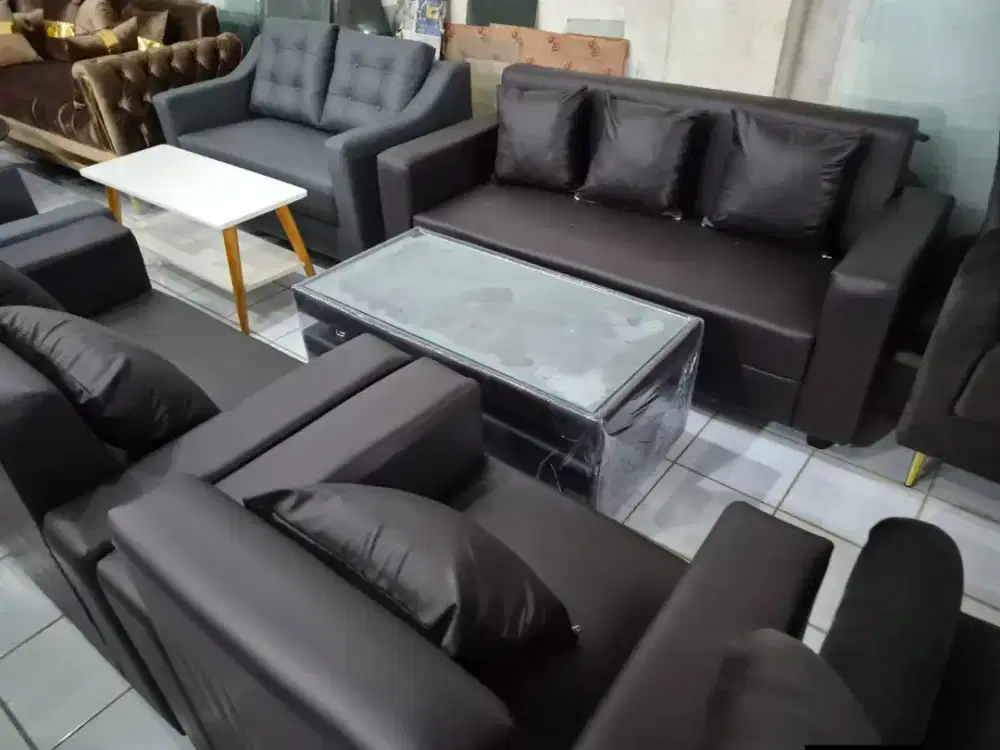 Sofa tamu 321 + meja merk MERLION garansi resmi pabrik 3thn