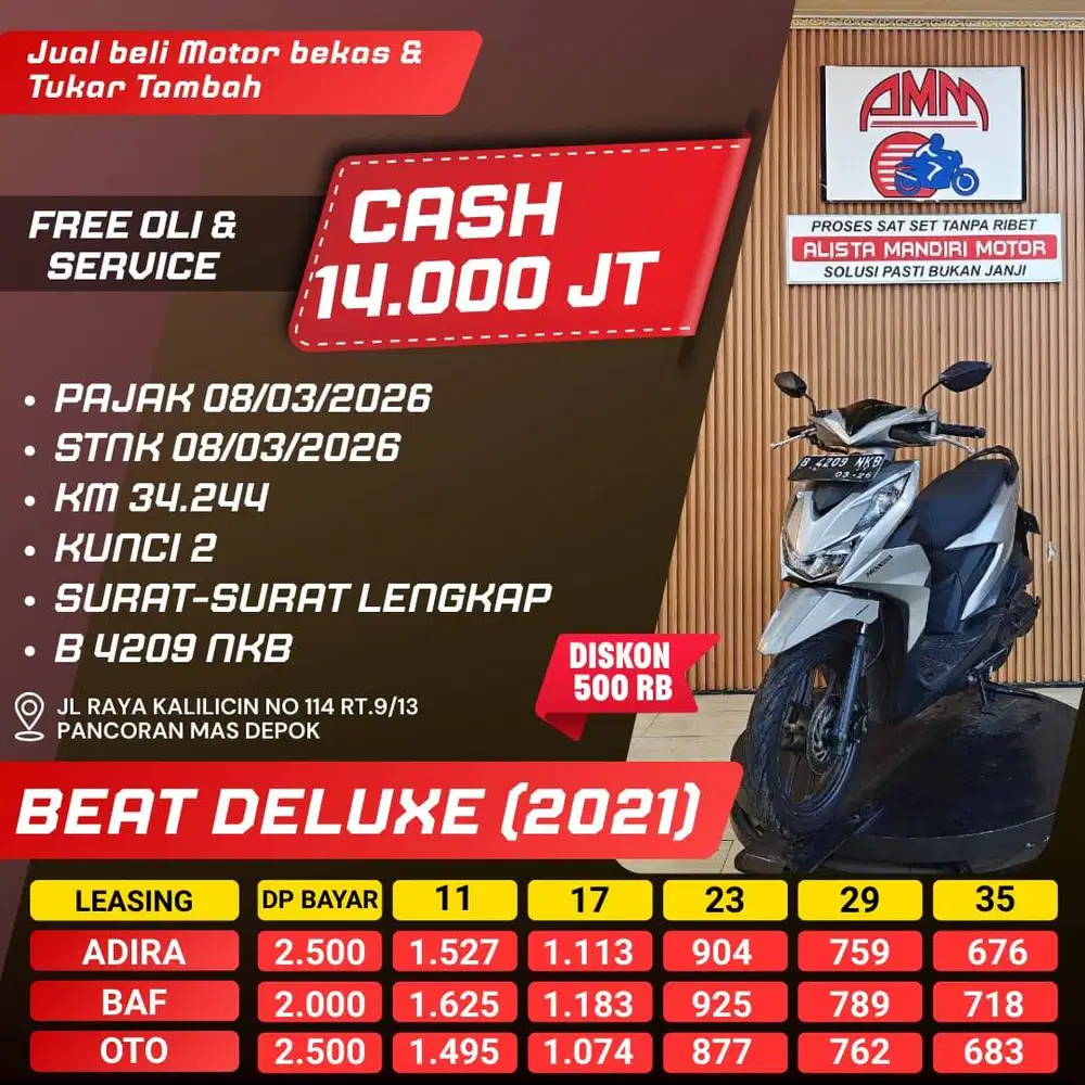 BEAT DELUXE TH 2021 BISA CASH/KREDIT/TT/BAYAR PAKAI CC/PAYLATER