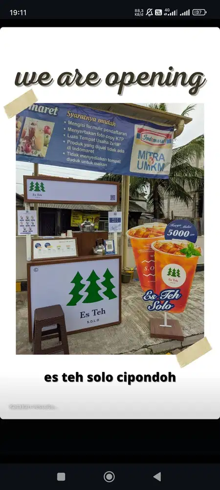 paket booth es teh solo seperti baru