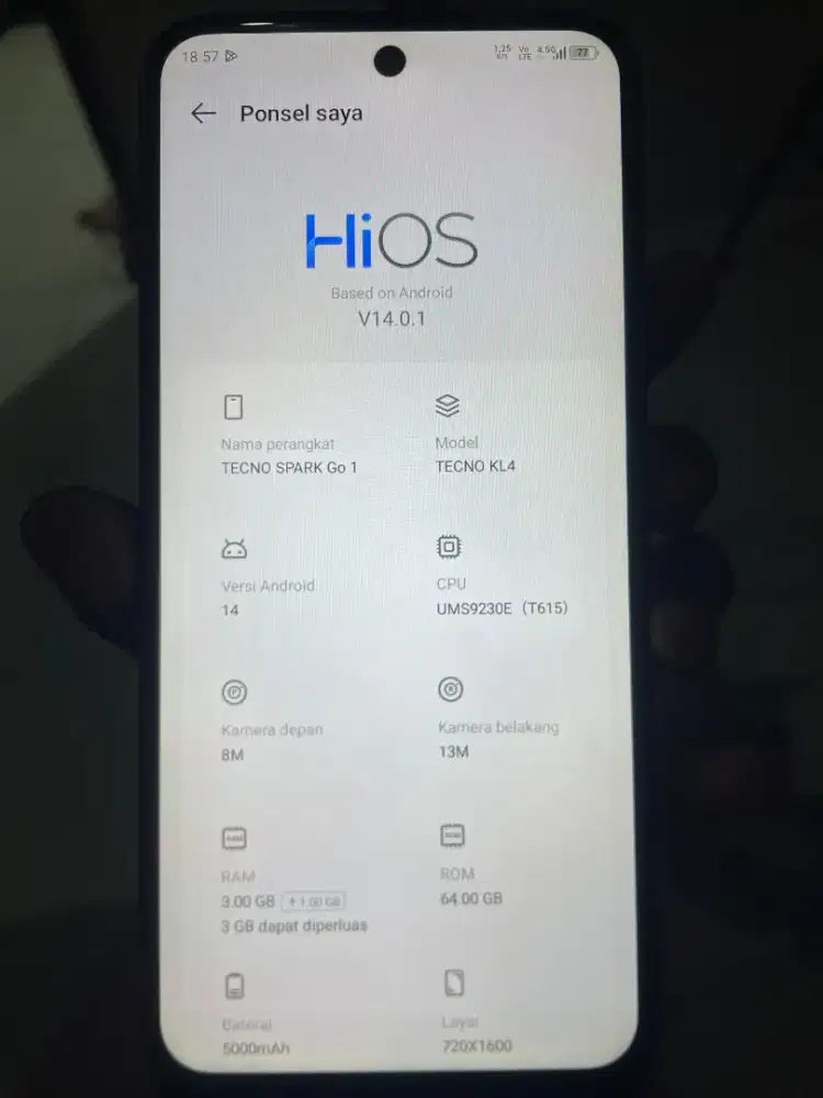 Tecno spark go 1 4+4/64