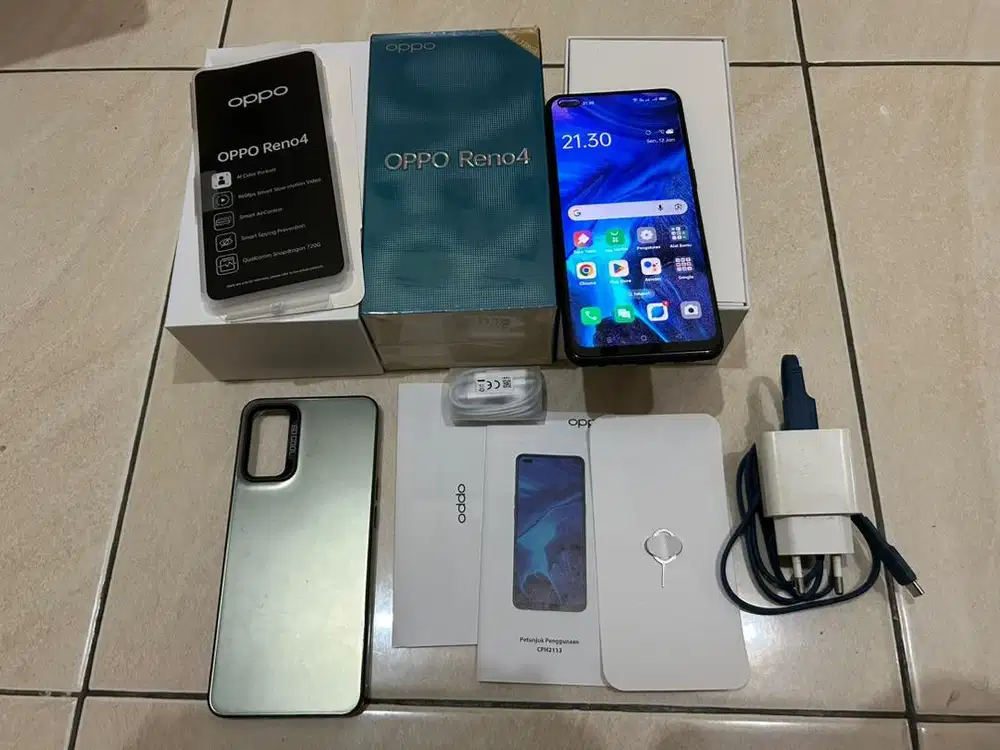 Oppo Reno 4 fullset normal 8/128gb