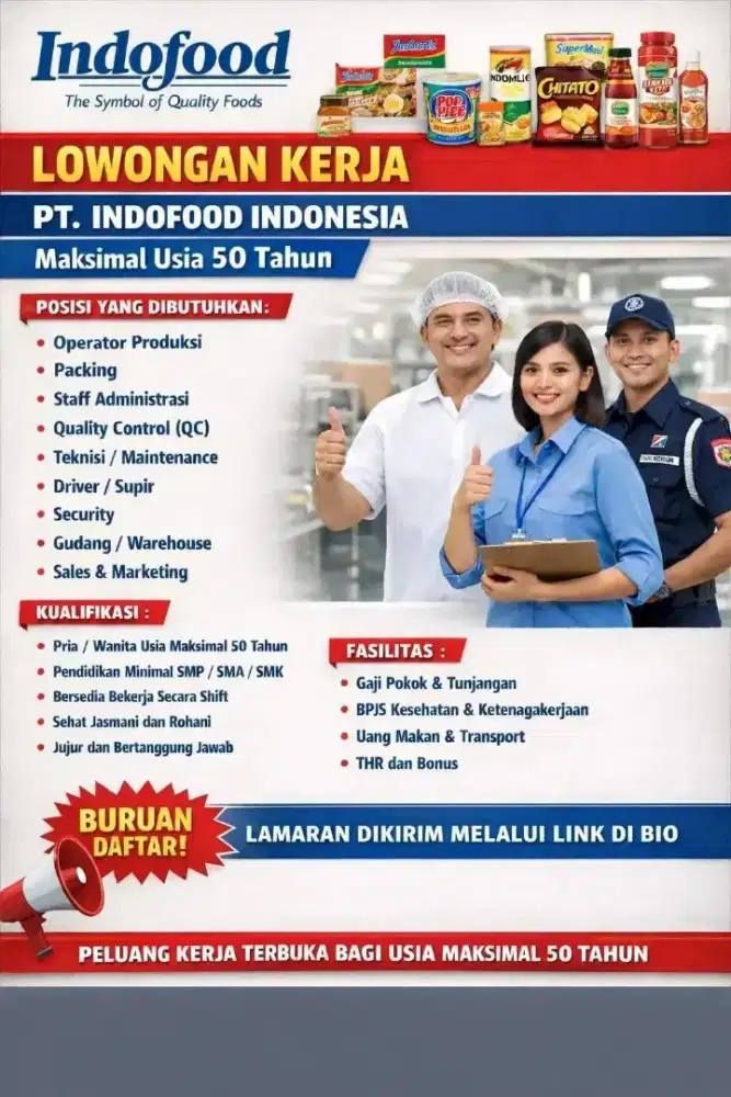 LOWONGAN KERJA INDOFOOD INDONESIA