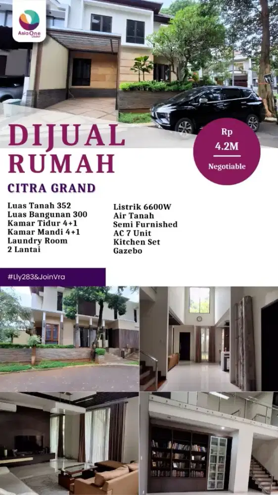 Dijual cepat rumah cantik diperumahan citra gran Cibubur
