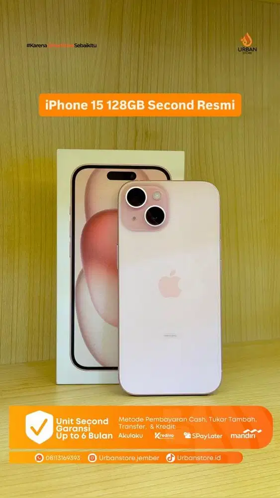 IPHONE 15 128GB SECOND RESMI