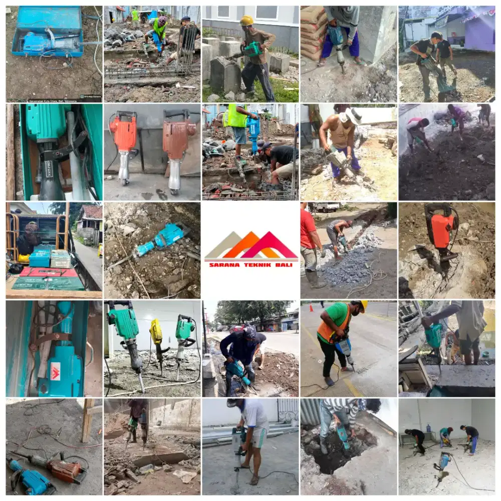 Jack hammer/dril. Stamper. Genset. Blower. Trowel. Coring. Alkon. Dll