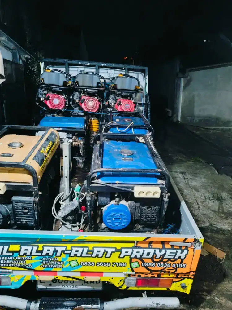 Sewa genset. Stamper. Jack hammer/dril. Vibrator. Coring. Cutting beto