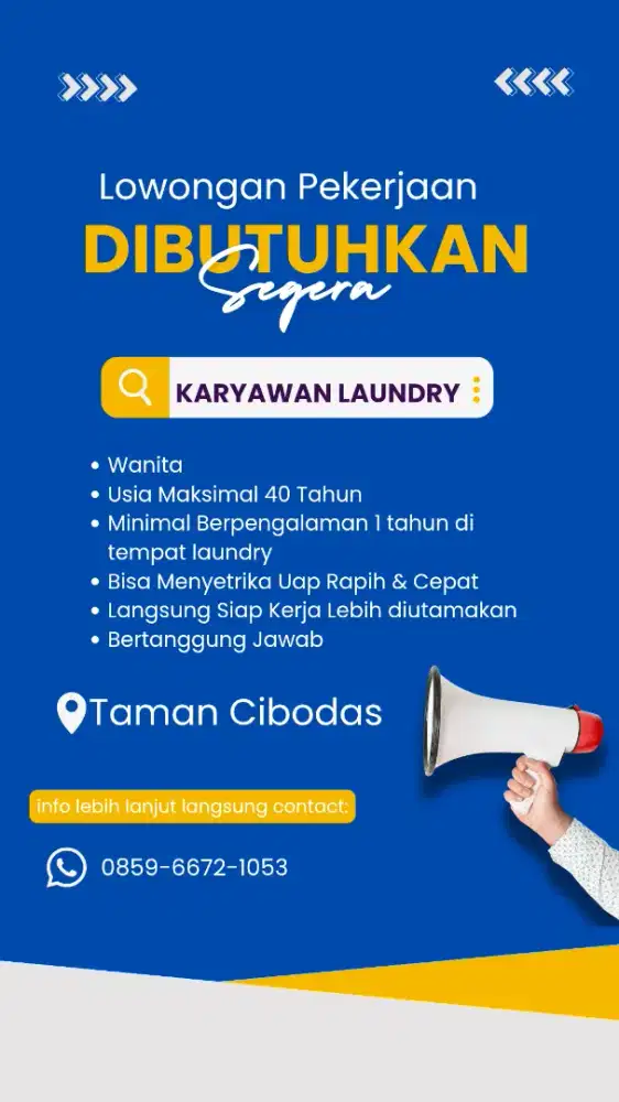 KARYAWAN LAUNDRY BERPENGALAMAN