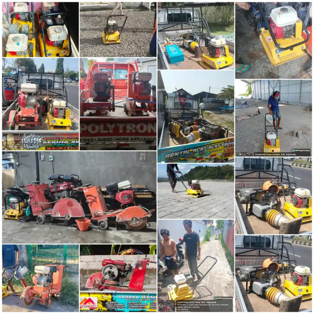 Sewa stamper. Genset. Vibrator. Coring. Cutting beton. Jack hammer/dri