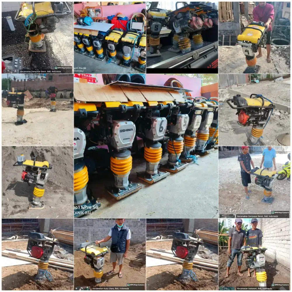 Sewa stamper. Genset. Vibrator. Trowel. Cutting beton. Jack hammer/dri