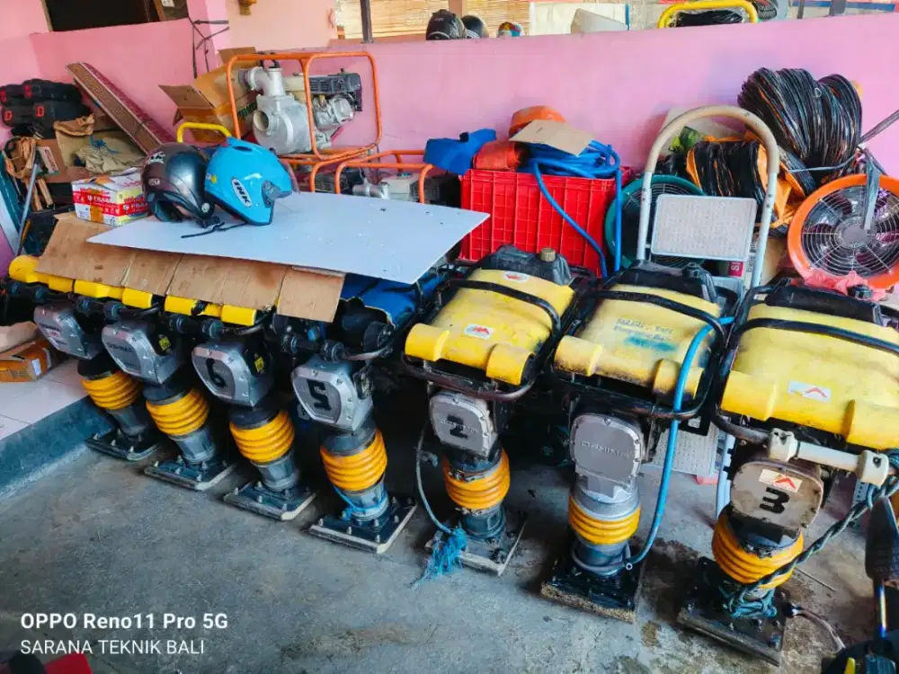 Sewa stamper. Genset. Vibrator. Jack hammer/dril. Alkon. Blower. Trowe